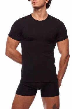 Camiseta termal de hombre cuello redondo manga corta