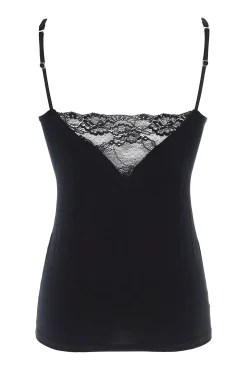 Camiseta termal de mujer con encajes de tirantes