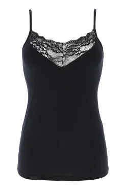Camiseta termal de mujer con encajes de tirantes
