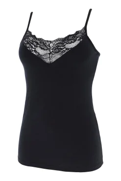Camiseta termal de mujer con encajes de tirantes