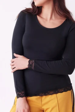 Camiseta termal de mujer cuello redondo manga larga