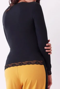 Camiseta termal de mujer cuello redondo manga larga