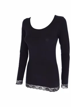 Camiseta termal de mujer cuello redondo manga larga