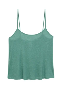 Camiseta tirantes canalé verde