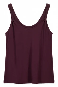 Camiseta tirantes viscosa granate