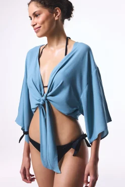 Camiseta top lazo azul