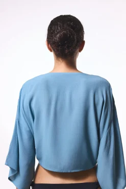Camiseta top lazo azul