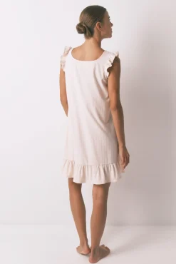 Camisón corto canalé rosa