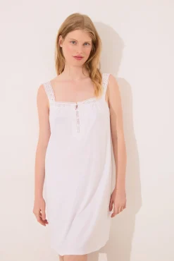 Camisón corto "maternity" blanco encaje