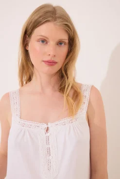 Camisón corto "maternity" blanco encaje