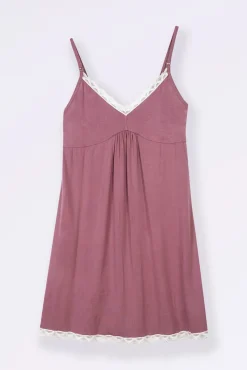 Camisón de lactancia con encaje contraste