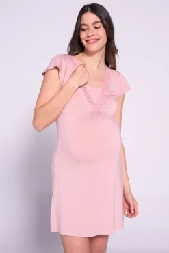 Camisón de lactancia con manga corta
