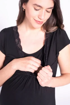 Camisón de lactancia con manga corta