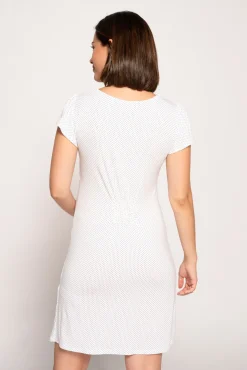 Camisón de lactancia con manga corta y lunares