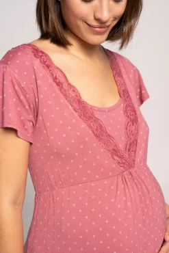 Camisón Lactancia Con Print Corbatero