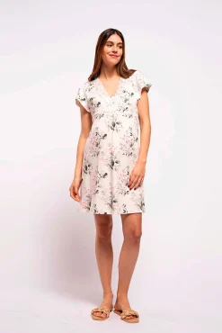 Camisón lactancia manga corta de flores