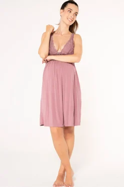 Camisón lencero con encajepremamá