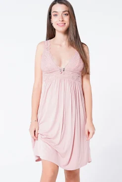 Camisón lencero de lactancia con encaje