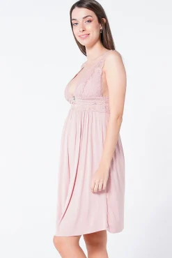 Camisón lencero de lactancia con encaje