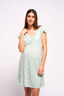 Camisón manga corta estampado "bouquet" lactancia