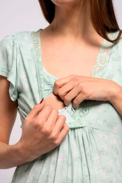 Camisón manga corta estampado "bouquet" lactancia