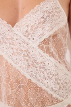 Camisón midi encaje blanco