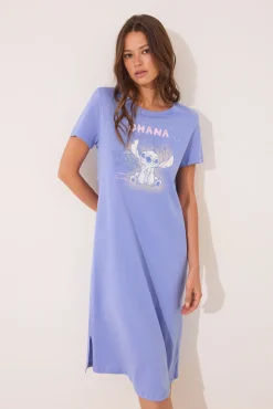 Camisón midi Lilo & Stitch algodón