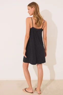 Camisón midi lunares negro