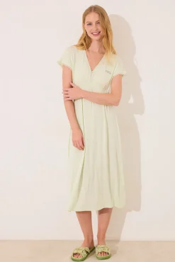Camisón midi viscosa verde