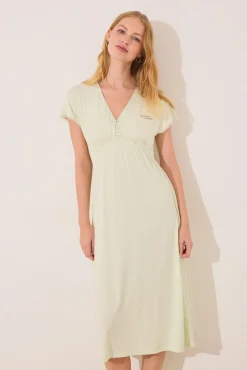 Camisón midi viscosa verde