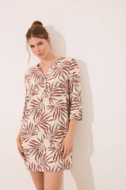 Camisola corta estampado hojas