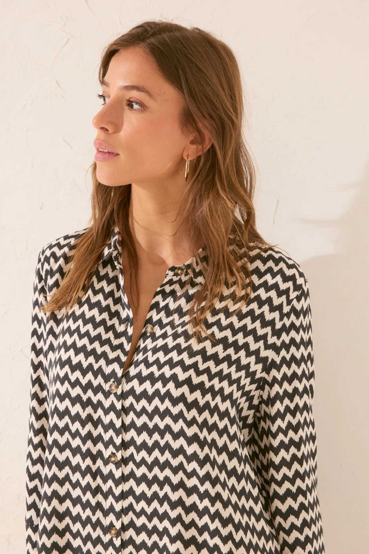 Camisola corta estampado zig zag