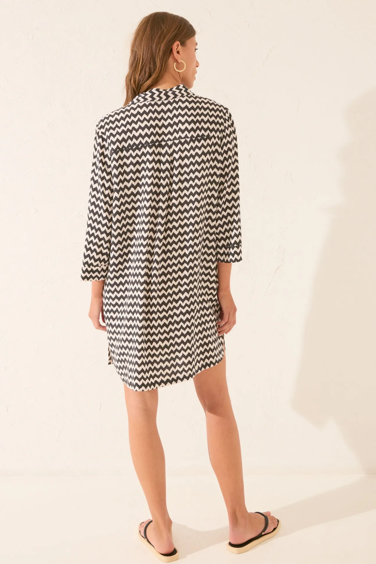 Camisola corta estampado zig zag