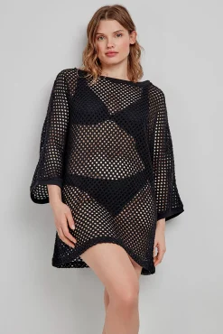 Camisola crochet negro