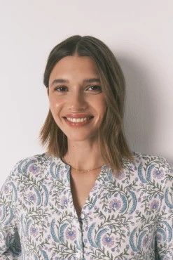 Camisola manga 3/4 floral verde