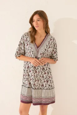 Camisola midi estampado hojas