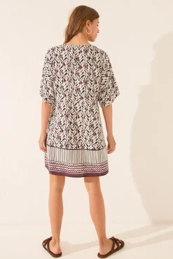 Camisola midi estampado hojas