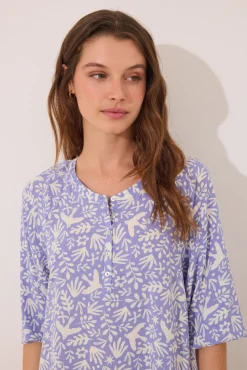 Camisola viscosa lila estampado