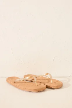 Chanclas esparto punta cuadrada tira brillo