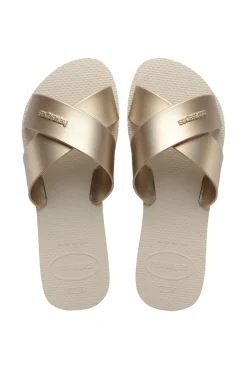 Chanclas Hav. Aqua Metallic Beige