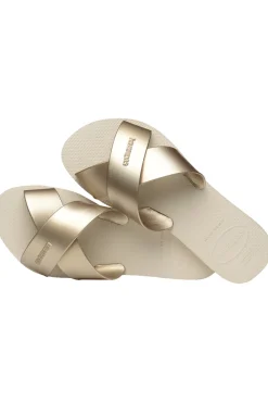 Chanclas Hav. Aqua Metallic Beige
