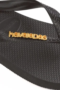 Chanclas Hav. Logo Metallic Negro