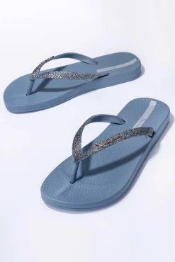 Chanclas lolita azul brillo