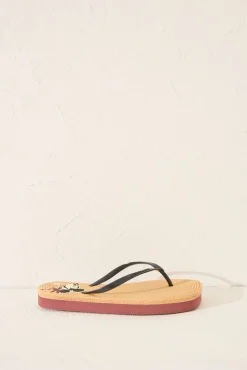 Chanclas plataforma efecto rafia Mickey Mouse