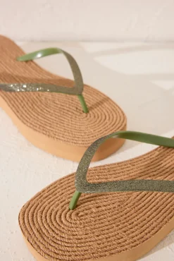 Chanclas plataforma efecto rafia
