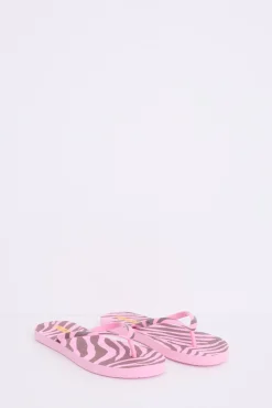 Chanclas print cebra rosa logo