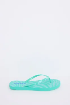 Chanclas print cebra verde logo