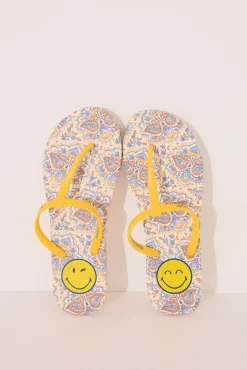 Chanclas SmileyWorld® tiras amarillas