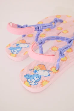 Chanclas tiras morado y rosa Snoopy