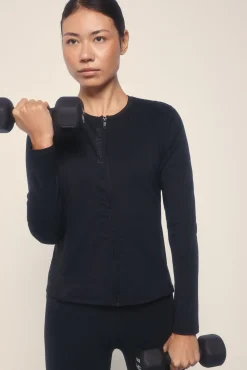Chaqueta entallada cremallera negro